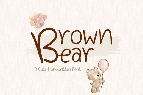 Brown Bear - Cute Handwriting Font Font ChiraaDesign 