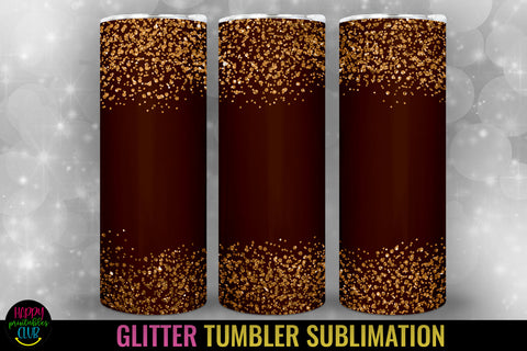 Brown Glitter Tumbler Sublimation I 20 Oz Tumbler Wrap PNG Sublimation Happy Printables Club 