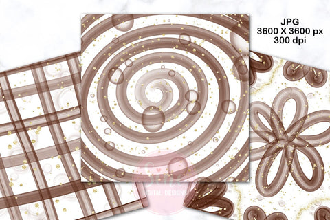 Brown Ink Glitter Digital Papers Backgrounds Set Digital Pattern SineDigitalDesign 