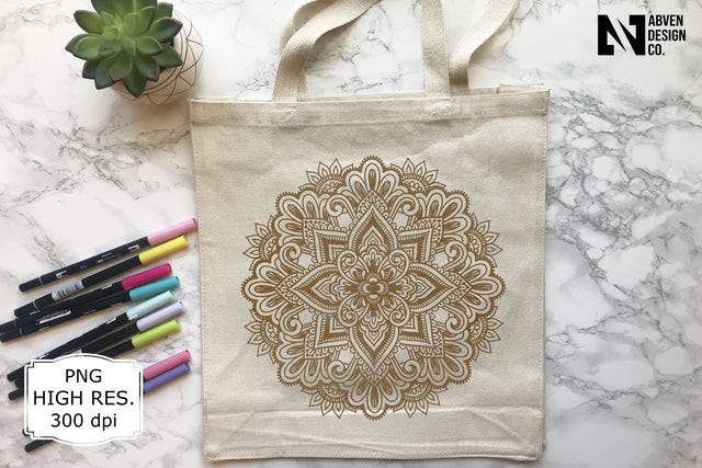 Brown Mandala PNG Sublimation Sublimation Abven Graphics 