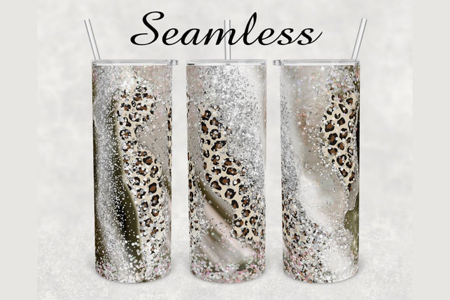 Brown Marble Leopard Print Tumbler sublimation design 20 oz skinny tumbler wrap Sublimation BambinaCreations 