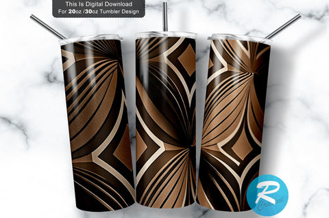 Brown Modern Geometric 20 oz / 30 oz Tumbler PNG Sublimation Regulrcrative 
