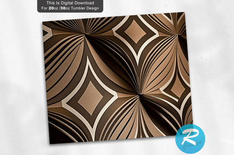 Brown Modern Geometric 20 oz / 30 oz Tumbler PNG Sublimation Regulrcrative 