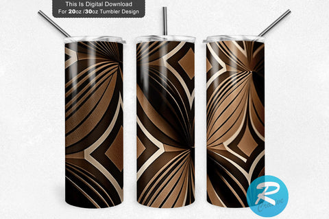 Brown Modern Geometric 20 oz / 30 oz Tumbler PNG Sublimation Regulrcrative 