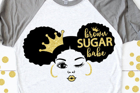 Brown Sugar Svg, Baby Princess Girl, Black Queen Svg, Glitter PNG, Black Girl Svg, Princess Svg, Melanin Queen, Afro Woman, Svg Cut Files SVG 1uniqueminute 