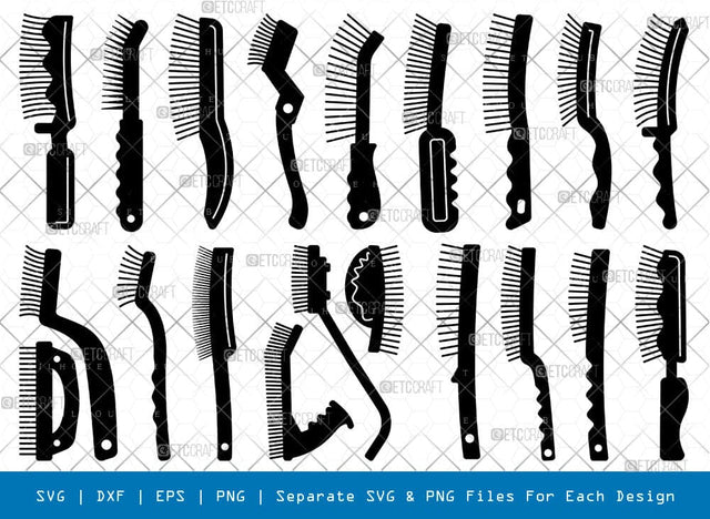 Brush Silhouette, Wire Brush SVG, Stainless Brush Svg, Wire Hand Brush Svg, Steel Wire Brush Bundle, SB00973 SVG ETC Craft 