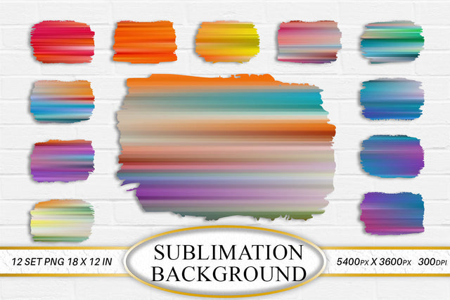 Brush splash sublimation background, bundle clipart, splash png, blur gradient colorful Sublimation artnoy 