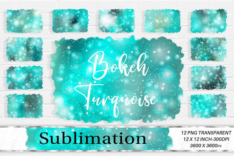 Brush splash sublimation background, bundle clipart, splash png, turquoise bokeh and glitter Sublimation artnoy 