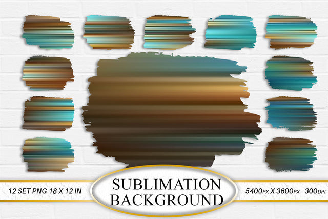 Brush splash sublimation background, bundle clipart, splash png, turquoise - brown SVG artnoy 