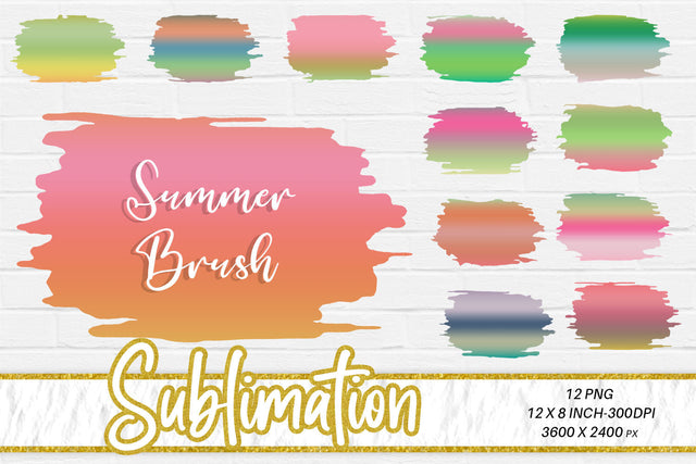 Brush splash sublimation background, bundle splash clipart, splash png, gradient color summer Sublimation artnoy 
