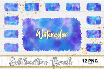 Brush splash sublimation background, splash bundle clipart, splash png, blue watercolor Sublimation artnoy 