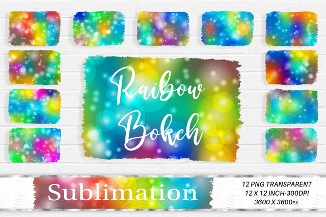 Brush splash sublimation background, splash bundle clipart, splash png, Bokeh rainbow color Sublimation artnoy 