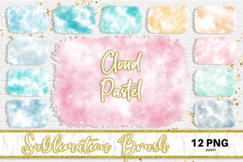 Brush splash sublimation background, splash bundle clipart, splash png, cloud sparkle pastel color Sublimation artnoy 