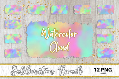 Brush splash sublimation background, splash bundle clipart, splash png, cloud texture , iridescent color Sublimation artnoy 