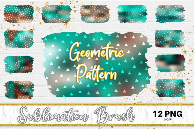 Brush splash sublimation background, splash bundle clipart, splash png, geometric pattern, dark green Sublimation artnoy 