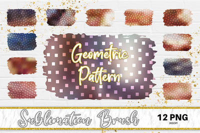 Brush splash sublimation background, splash bundle clipart, splash png, geometric pattern, gradient color brown Sublimation artnoy 