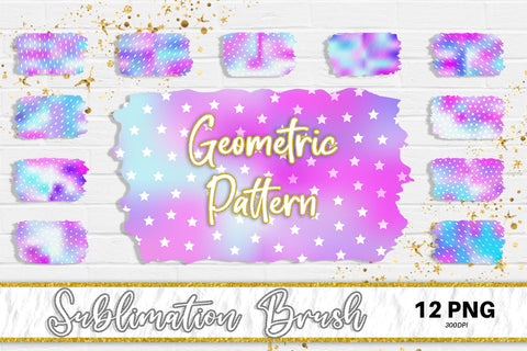 Brush splash sublimation background, splash bundle clipart, splash png, geometric pattern, gradient pink color Sublimation artnoy 