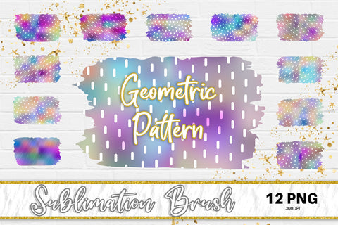 Brush splash sublimation background, splash bundle clipart, splash png, geometric pattern, iridescent color Sublimation artnoy 