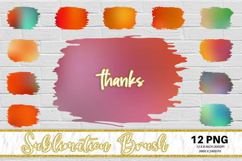 Brush splash sublimation background, splash bundle clipart, splash png, gradient color Sublimation artnoy 