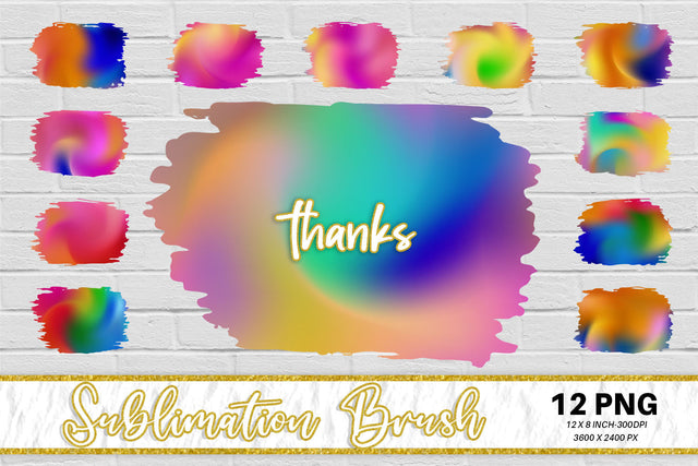 Brush splash sublimation background, splash bundle clipart, splash png, gradient color wave swirl Sublimation artnoy 