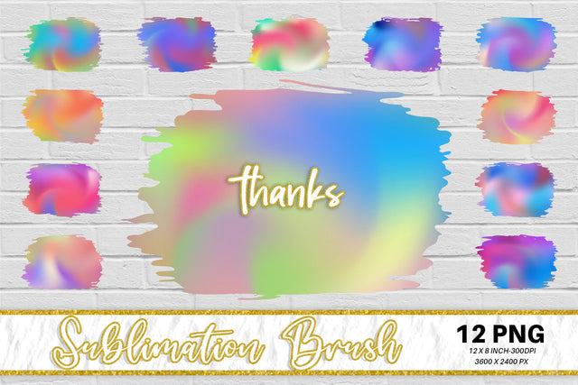 Brush splash sublimation background, splash bundle clipart, splash png, gradient color wave swirl Sublimation artnoy 