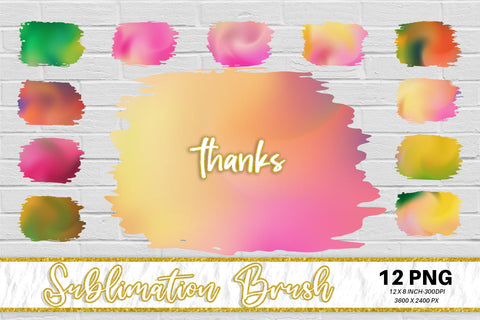 Brush splash sublimation background, splash bundle clipart, splash png, gradient color wave swirl Sublimation artnoy 