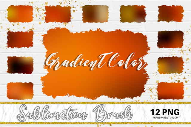 Brush splash sublimation background, splash bundle clipart, splash png, gradient dark orange color Sublimation artnoy 