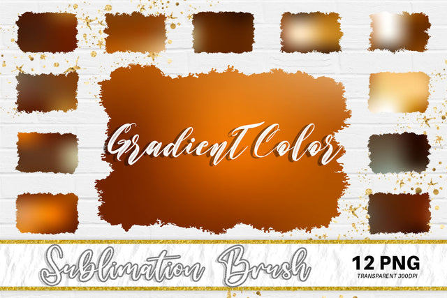 Brush splash sublimation background, splash bundle clipart, splash png, gradient dark orange color Sublimation artnoy 