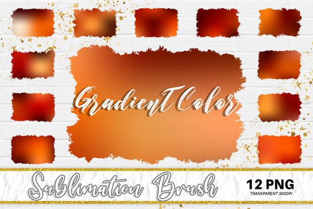 Brush splash sublimation background, splash bundle clipart, splash png, gradient dark orange color Sublimation artnoy 