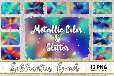 Brush splash sublimation background, splash bundle clipart, splash png, Gradient metallic blue color and glitter Sublimation artnoy 