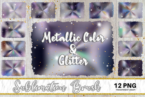 Brush splash sublimation background, splash bundle clipart, splash png, Gradient metallic blue color and glitter Sublimation artnoy 