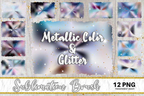 Brush splash sublimation background, splash bundle clipart, splash png, Gradient metallic blue color and glitter Sublimation artnoy 