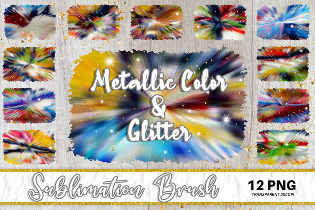 Brush splash sublimation background, splash bundle clipart, splash png, Gradient metallic color and glitter Sublimation artnoy 
