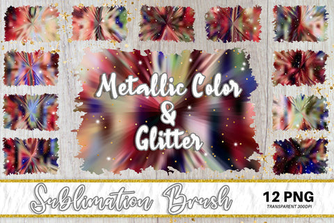 Brush splash sublimation background, splash bundle clipart, splash png, Gradient metallic color and sparkle Sublimation artnoy 