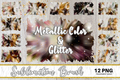 Brush splash sublimation background, splash bundle clipart, splash png, Gradient metallic color and sparkle Sublimation artnoy 