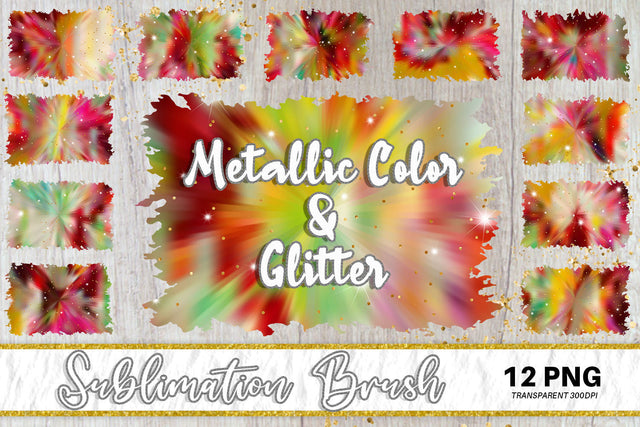 Brush splash sublimation background, splash bundle clipart, splash png, Gradient metallic colorful and sparkle Sublimation artnoy 