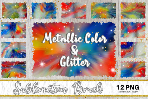 Brush splash sublimation background, splash bundle clipart, splash png, Gradient metallic iridescent and sparkle Sublimation artnoy 