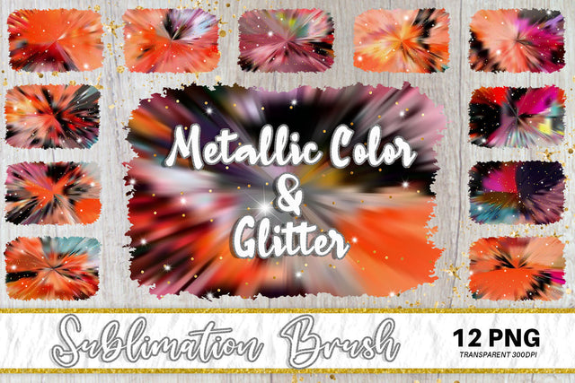 Brush splash sublimation background, splash bundle clipart, splash png, Gradient metallic orange color and sparkle Sublimation artnoy 