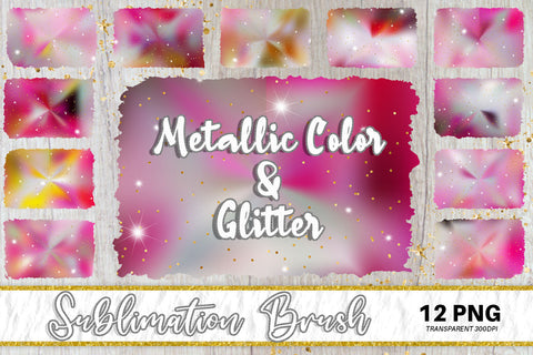 Brush splash sublimation background, splash bundle clipart, splash png, Gradient metallic pink color and glitter Sublimation artnoy 
