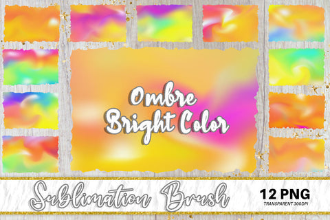 Brush splash sublimation background, splash bundle clipart, splash png, gradient ombre bright color background Sublimation artnoy 