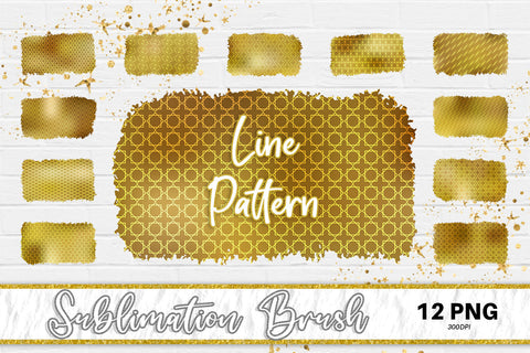 Brush splash sublimation background, splash bundle clipart, splash png, line pattern, gold background Sublimation artnoy 