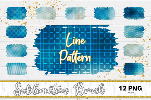 Brush splash sublimation background, splash bundle clipart, splash png, line pattern, gradient blue Sublimation artnoy 