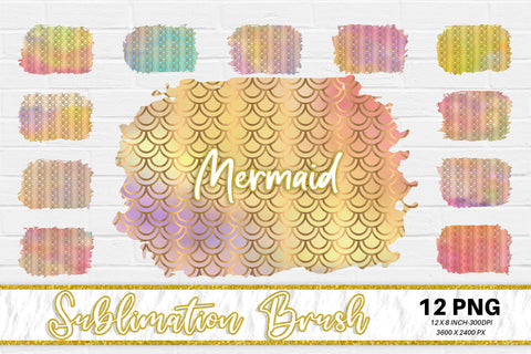 Brush splash sublimation background, splash bundle clipart, splash png, mermaid scales background, gradient color Sublimation artnoy 