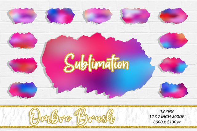 Brush splash sublimation background, splash bundle clipart, splash png, ombre background Sublimation artnoy 