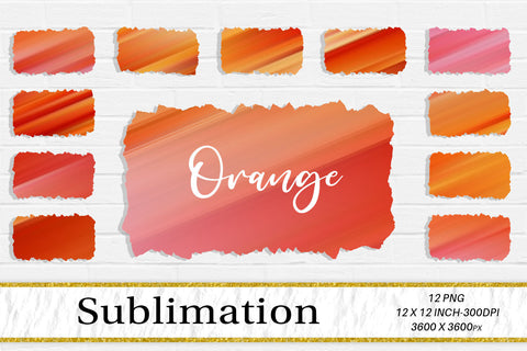 Brush splash sublimation background, splash bundle clipart, splash png, orange background Sublimation artnoy 