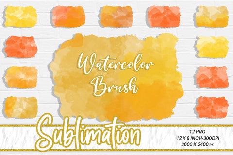 Brush splash sublimation background, splash bundle clipart, splash png, orange watercolor Sublimation artnoy 