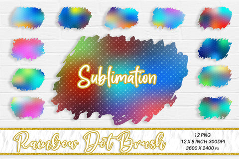 Brush splash sublimation background, splash bundle clipart, splash png, rainbow dot pattern Sublimation artnoy 