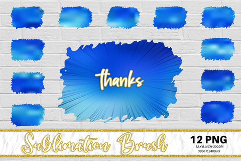 Brush splash sublimation background, splash bundle clipart, splash png, speed pattern, gradient blue Sublimation artnoy 
