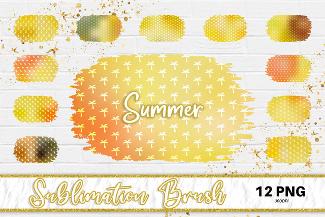 Brush splash sublimation background, splash bundle clipart, splash png, summer pattern, yellow Sublimation artnoy 