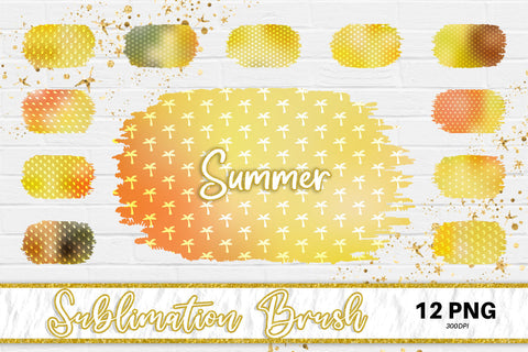 Brush splash sublimation background, splash bundle clipart, splash png, summer pattern, yellow Sublimation artnoy 